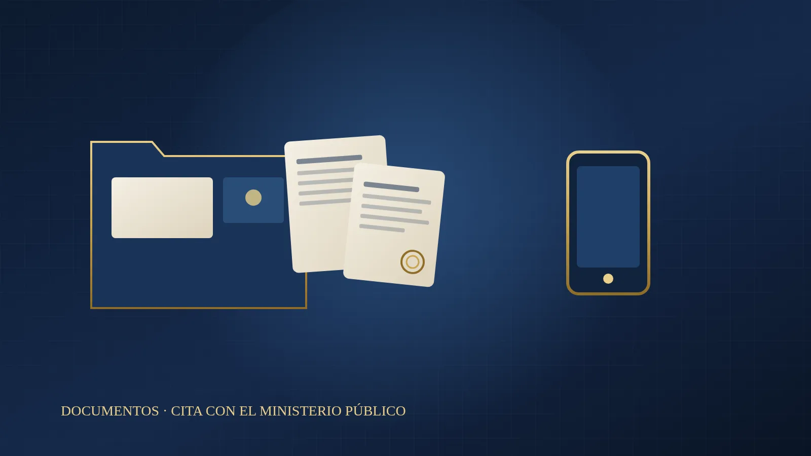 Documentos preparados para una cita con el Ministerio Público en México.